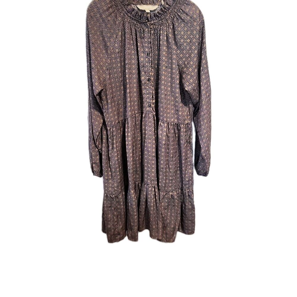 Barbour Modern Heritage  Dress Size 10  Multicolor Ruffle Neck Chain Print